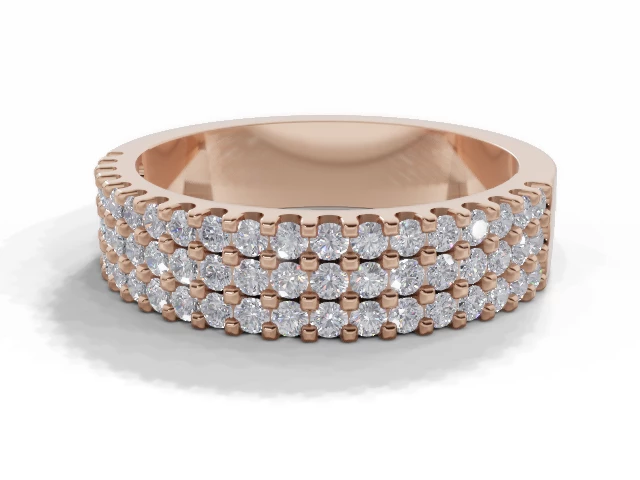 4.7mm.  Wide  Semi-Set Wedding Ring Round Brilliant-Cut Diamonds 100% Recycled, Hallmarked 18ct. Rose Gold