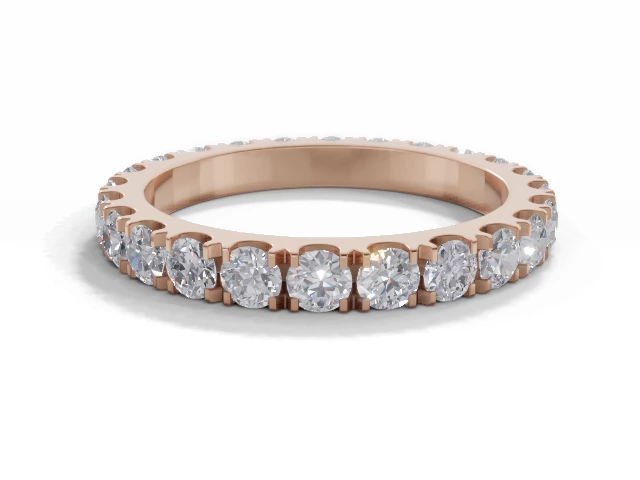 3.0mm.  Wide  Fully-Set Wedding Ring Round Brilliant-Cut Diamonds 100% Recycled, Hallmarked 18ct. Rose Gold