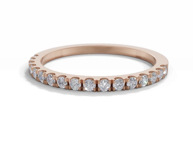 2.0mm. Wide Designer Wedding Ring Round Brilliant-Cut Diamond 100% Recycled, Hallmarked 18ct. Rose Gold