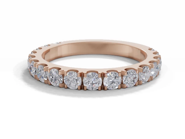 3.0mm. Wide Designer Wedding Ring Round Brilliant-Cut Diamond 100% Recycled, Hallmarked 18ct. Rose Gold