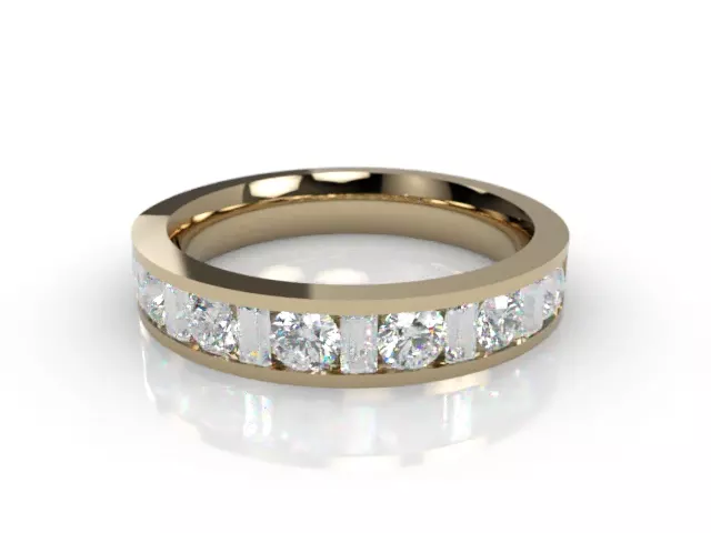 4.0mm. Wide <br />Semi-Set Wedding Ring<br />Baguette Diamonds<br />100% Recycled, Hallmarked 18ct. Yellow Gold 4.0mm. Wide <br />Semi-Set Wedding Ring<br />Baguette Diamonds<br />100% Recycled, Hallmarked 18ct. Yellow Gold