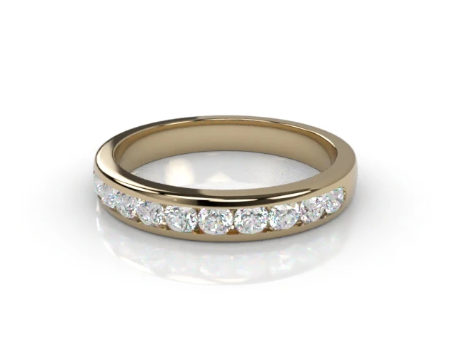 3.3mm.  Wide  Semi-Set Wedding Ring Round Brilliant-Cut Diamonds 100% Recycled, Hallmarked 18ct. Yellow Gold