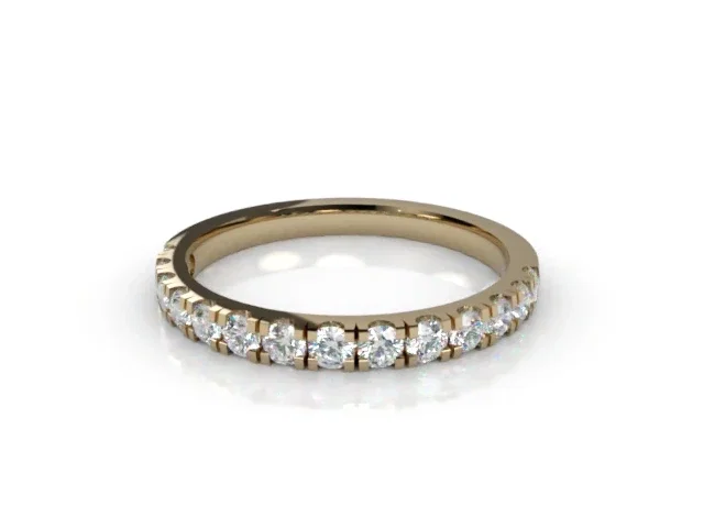 Narrow<br />Semi-Set Wedding Ring<br />Round Brilliant-Cut Diamonds<br />100% Recycled, Hallmarked 18ct. Yellow Gold Narrow<br />Semi-Set Wedding Ring<br />Round Brilliant-Cut Diamonds<br />100% Recycled, Hallmarked 18ct. Yellow Gold