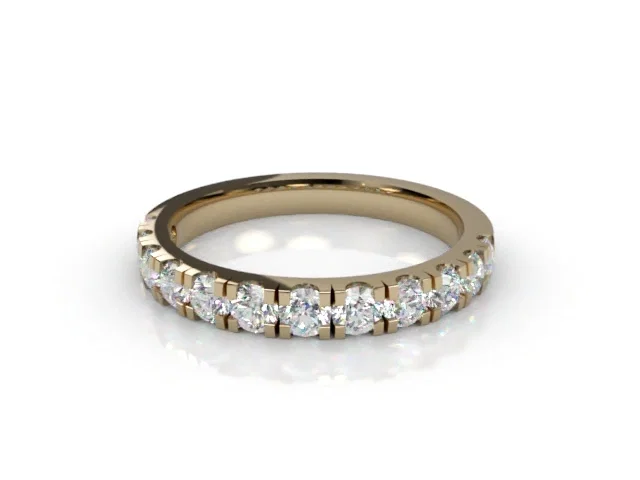 Narrow<br />Semi-Set Wedding Ring<br />Round Brilliant-Cut Diamonds<br />100% Recycled, Hallmarked 18ct. Yellow Gold Narrow<br />Semi-Set Wedding Ring<br />Round Brilliant-Cut Diamonds<br />100% Recycled, Hallmarked 18ct. Yellow Gold