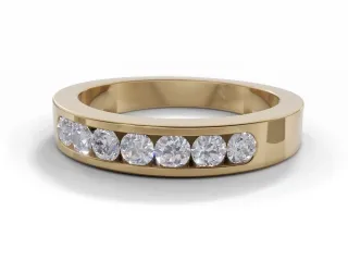 3.7mm.  Wide  Semi-Set Wedding Ring Round Brilliant-Cut Diamonds 100% Recycled, Hallmarked 18ct. Yellow Gold