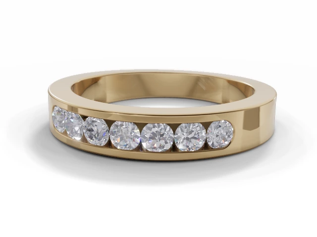 3.7mm.  Wide  Semi-Set Wedding Ring Round Brilliant-Cut Diamonds 100% Recycled, Hallmarked 18ct. Yellow Gold