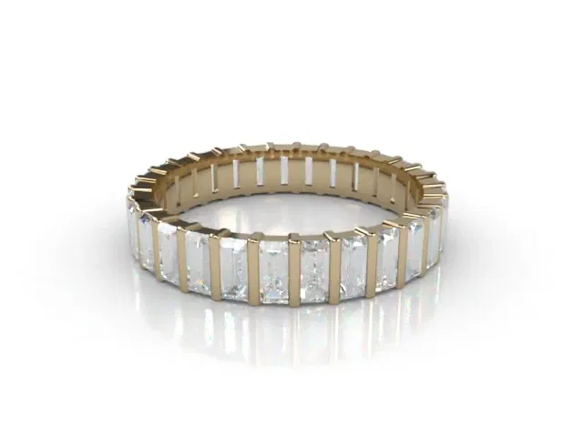 4.0mm. Wide<br />Bezel Set Wedding Ring<br />Baguette Diamond<br />100% Recycled, Hallmarked 18ct. Yellow Gold 4.0mm. Wide<br />Bezel Set Wedding Ring<br />Baguette Diamond<br />100% Recycled, Hallmarked 18ct. Yellow Gold