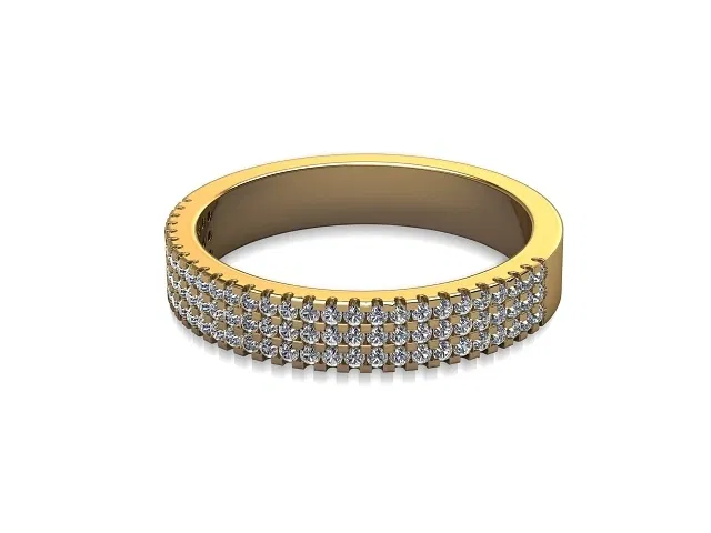 3.6mm. Wide <br />Semi-Set Wedding Ring<br />Round Brilliant-Cut Diamonds<br />100% Recycled, Hallmarked 18ct. Yellow Gold 3.6mm. Wide <br />Semi-Set Wedding Ring<br />Round Brilliant-Cut Diamonds<br />100% Recycled, Hallmarked 18ct. Yellow Gold