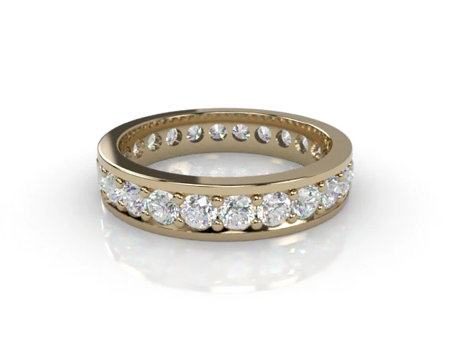 4.1mm.  Wide  Fully-Set Wedding Ring Round Brilliant-Cut Diamonds 100% Recycled, Hallmarked 18ct. Yellow Gold