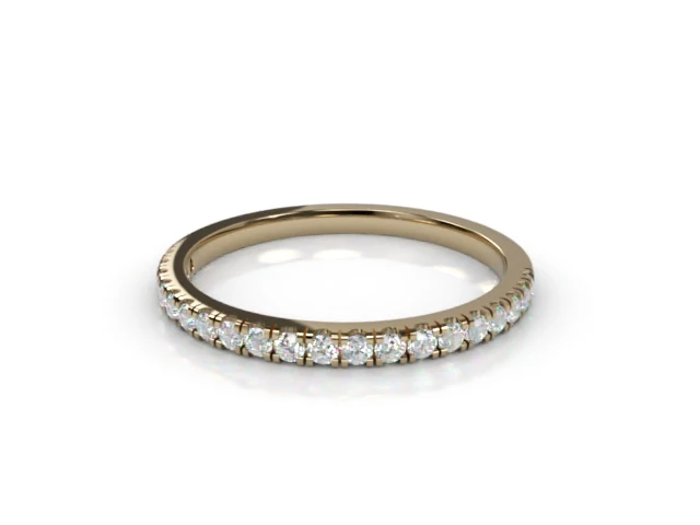 Skinny Semi-Set Wedding Ring Round Brilliant-Cut Diamonds 100% Recycled, Hallmarked 18ct. Yellow Gold