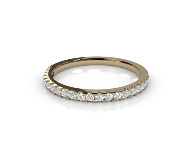 Skinny Semi-Set Wedding Ring Round Brilliant-Cut Diamonds 100% Recycled, Hallmarked 18ct. Yellow Gold