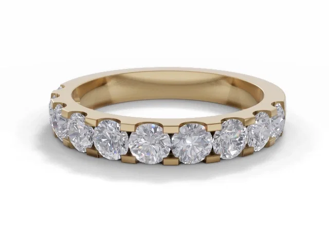 3.1mm. Wide <br />Semi-Set Wedding Ring<br />Round Brilliant-Cut Diamonds<br />100% Recycled, Hallmarked 18ct. Yellow Gold 3.1mm. Wide <br />Semi-Set Wedding Ring<br />Round Brilliant-Cut Diamonds<br />100% Recycled, Hallmarked 18ct. Yellow Gold