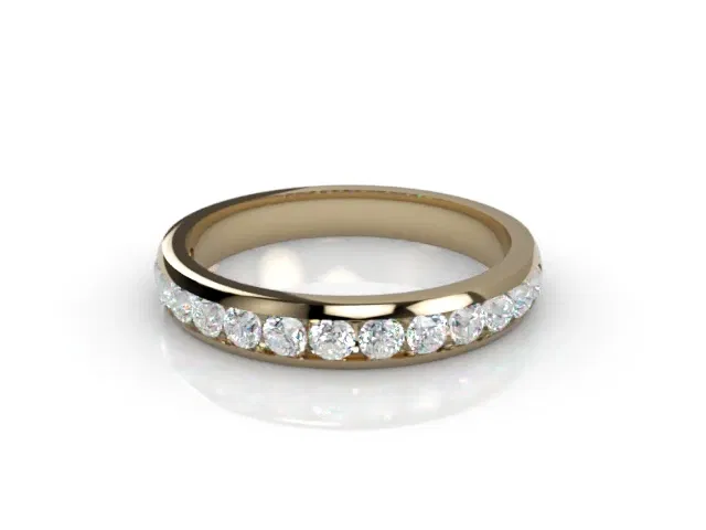 Semi-Set Diamond Wedding Ring in 18ct. Yellow Gold: 3.1mm. wide with Round Channel-set Diamonds Semi-Set Diamond Wedding Ring in 18ct. Yellow Gold: 3.1mm. wide with Round Channel-set Diamonds