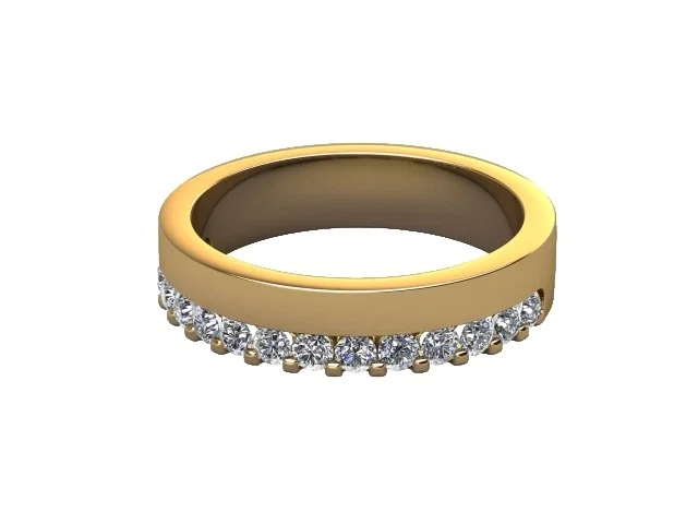 Semi-Set Diamond Wedding Ring in 18ct. Yellow Gold: 4.5mm. wide with Round Shared Claw Set Diamonds Semi-Set Diamond Wedding Ring in 18ct. Yellow Gold: 4.5mm. wide with Round Shared Claw Set Diamonds