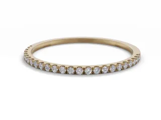 Skinny Semi-Set Wedding Ring Round Brilliant-Cut Diamonds 100% Recycled, Hallmarked 18ct. Yellow Gold