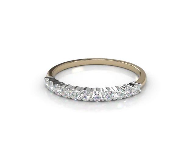 Skinny Semi-Set Wedding Ring Round Brilliant-Cut Diamonds 100% Recycled, Hallmarked 18ct. White Gold