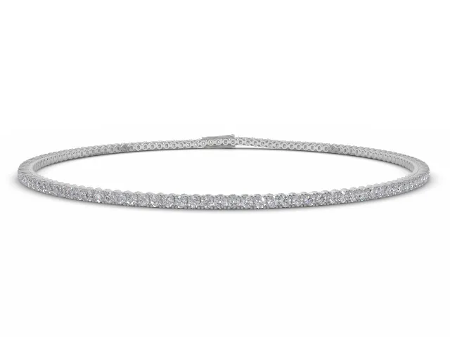 Tennis Bracelet   Round Brilliant-Cut Diamonds 100% Recycled, Hallmarked Platinum