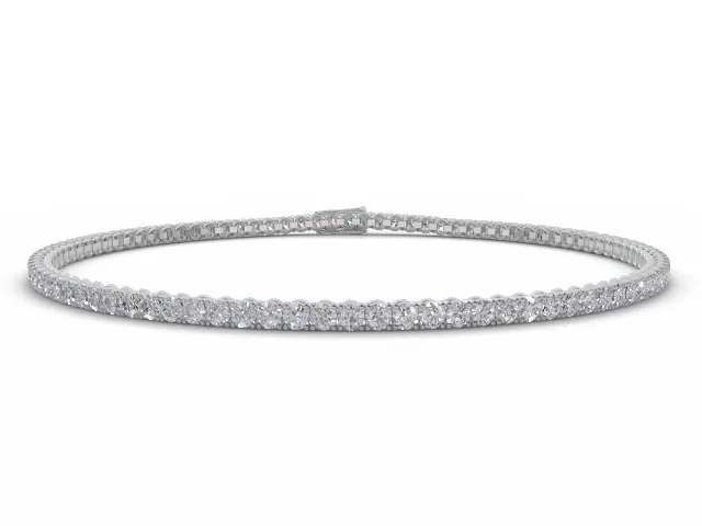 Tennis Bracelet 2.7mm. Wide 4.50 Carats Round Brilliant-Cut Diamonds 100% Recycled, Hallmarked 18ct. White Gold