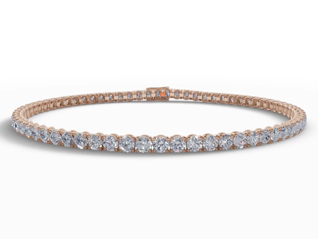 Tennis Bracelet   Round Brilliant-Cut Diamonds 100% Recycled, Hallmarked 18ct. Rose Gold