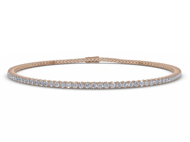 Tennis Bracelet   Round Brilliant-Cut Diamonds 100% Recycled, Hallmarked 18ct. Rose Gold