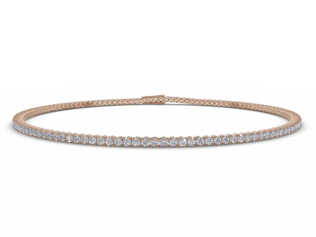 Tennis Bracelet   Round Brilliant-Cut Diamonds 100% Recycled, Hallmarked 18ct. Rose Gold