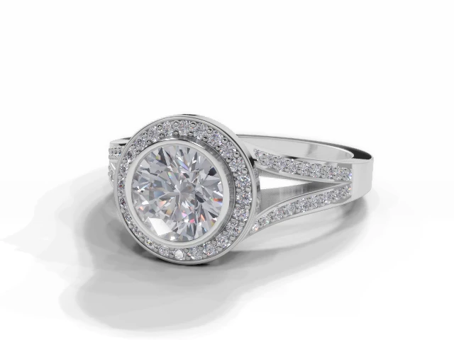 Platinum Halo Engagement Ring